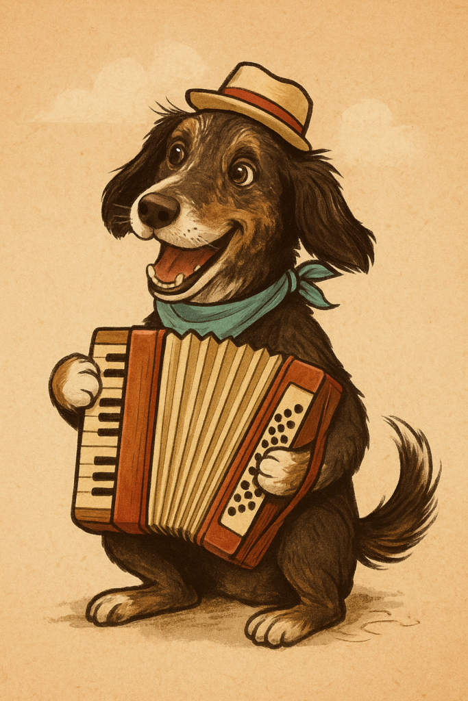 accordion-dog