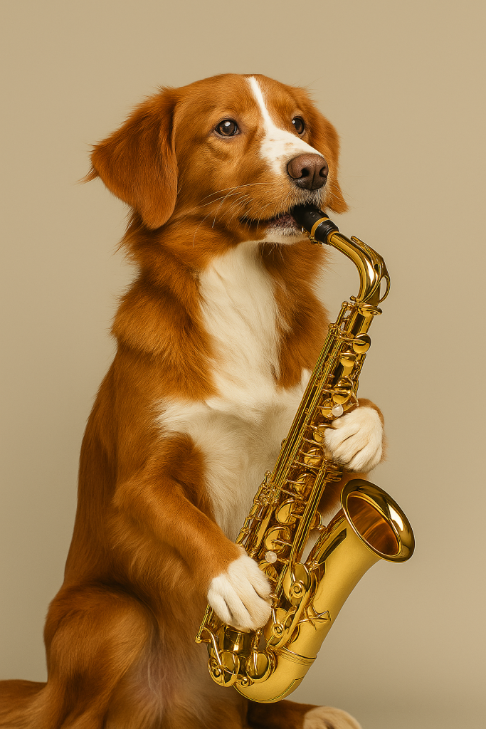 saxophone-dog